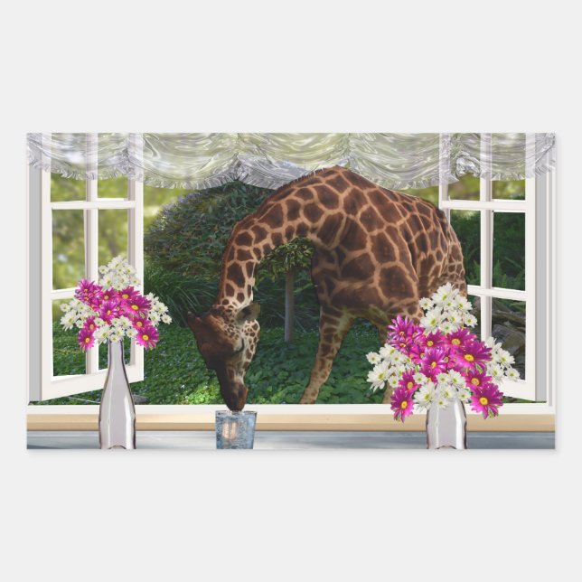 Adesivo Retangular Giraffe Window Dresser (Frente)