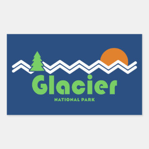 Adesivo Retangular Glaciar National Park Retro