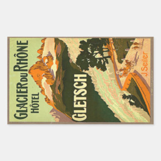 Adesivo Retangular Glacier Du Rhone Hotel Gletsch Vinheta Retangular