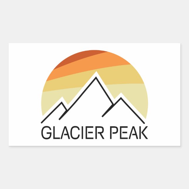 Adesivo Retangular Glacier Peak Washington Retro (Frente)