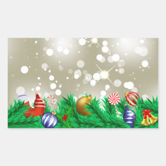 Adesivo Retangular Glitter do enfeites de natal