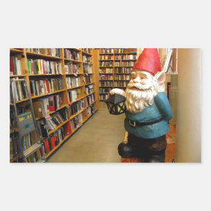 Adesivo Retangular Gnomo da biblioteca mim