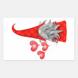 Adesivo Retangular Gnomo de amor com balões retangulares