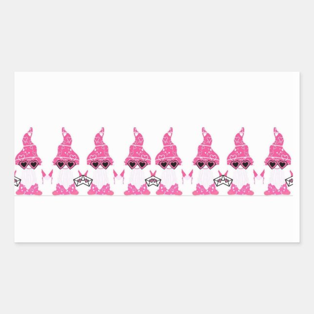 Adesivo Retangular Gnomos dias de os namorados (Frente)