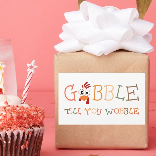 Adesivo Retangular Gobble Gobble Till You Wobble Funny Thanksgiving (Festa)