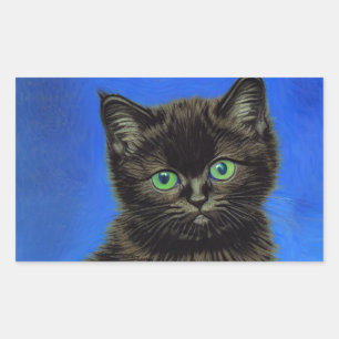 Adesivo Retangular Gogh Style Black Kitten