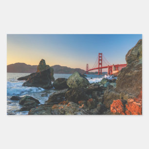 Adesivo Retangular Golden gate bridge no crepúsculo San Francisco