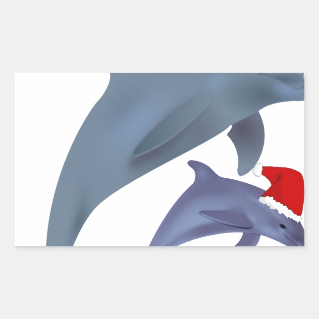 Adesivo Retangular golfinhos papais noeis (Frente)