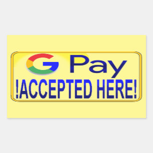 Adesivo Retangular Google Pay Aceito Aqui!
