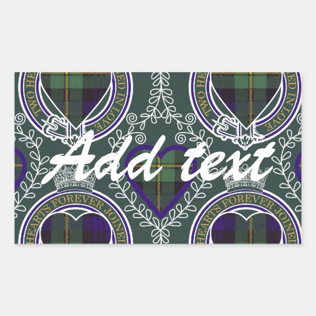 Adesivo Retangular Gordon Scottish Tartan (Frente)