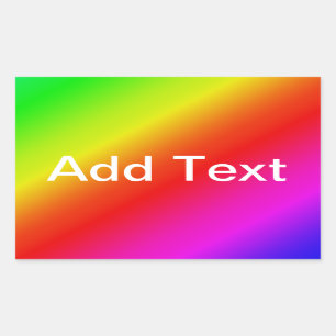 Adesivo Retangular Gradiente Vermelho a Verde do arco-íris Diagonal