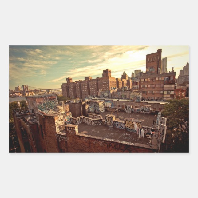 Adesivo Retangular Grafite de Telhado Chinatown (Frente)