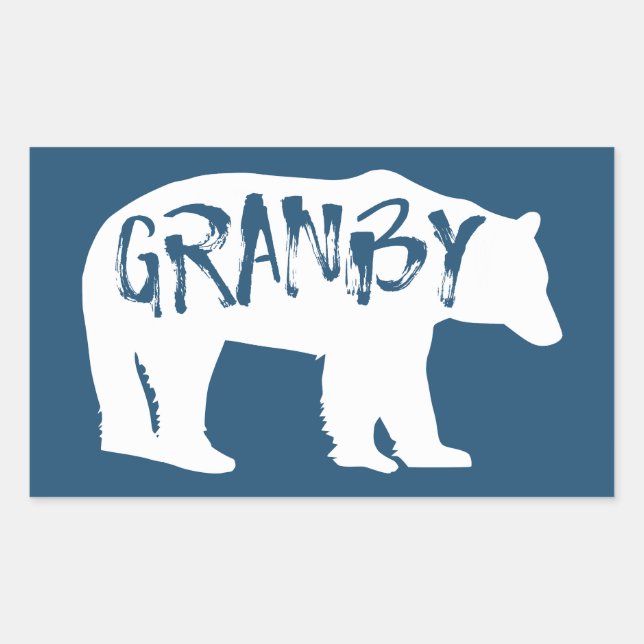 Adesivo Retangular Granby Colorado Bear (Frente)