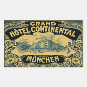 Adesivo Retangular Grand Hotel Continental Munchen