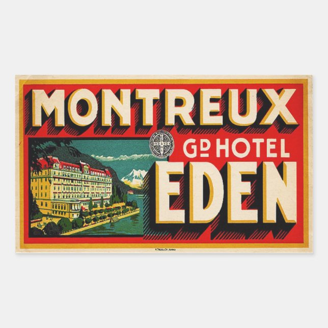 Adesivo Retangular Grand Hotel Eden (Montreal França) (Frente)