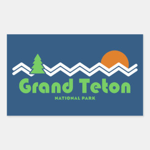 Adesivo Retangular Grand Teton National Park Retro