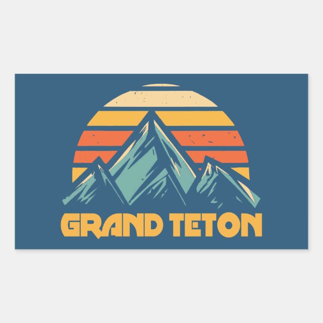 Adesivo Retangular Grand Teton Retro Turquesa (Frente)
