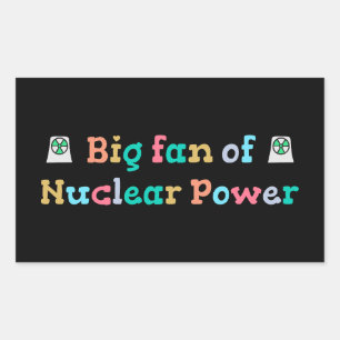Adesivo Retangular Grande fã da energia nuclear