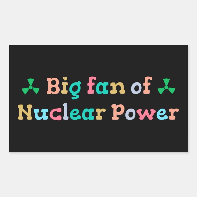 Adesivo Retangular Grande Fã da Energia Nuclear (Frente)