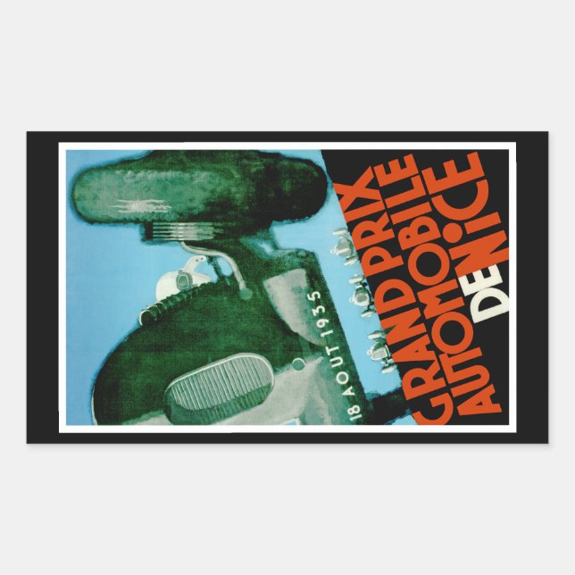 Adesivo Retangular Grande Prêmio Automobile de Nice (Frente)