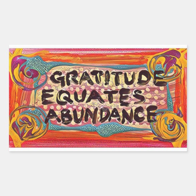 Adesivo Retangular Gratidão da LuckyPen (Frente)