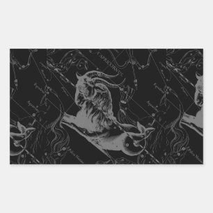 Adesivo Retangular Gravura de Hevelius do mapa da constelação do