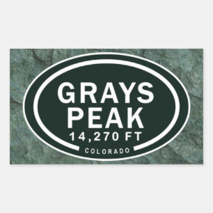 Adesivo Retangular Grays Peak CO 14.270 FT Colorado Rocky Mountain