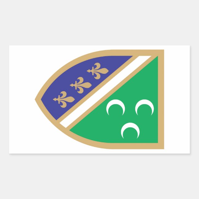 Adesivo Retangular Grb Sandžaka, brasão de Sandžak (Frente)