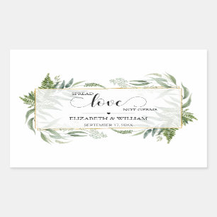 Adesivo Retangular Greenery Leaf Spread Love Não Germs Manitizer