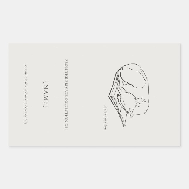 Adesivo Retangular Greyhound- Ex libris bookplate Sticker (Frente)