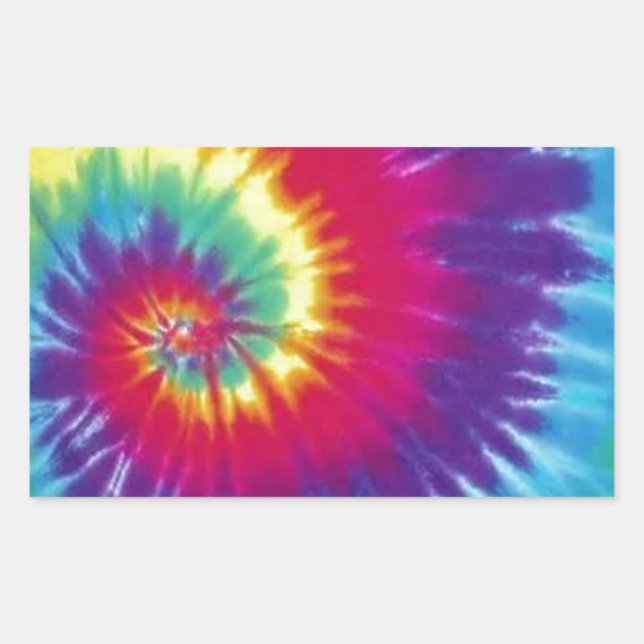Adesivo Retangular Groovy Tie Dye Hippie Style (Frente)
