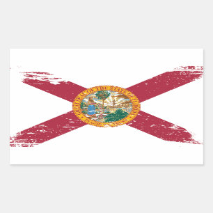 Adesivo Retangular Grunge Florida Flag