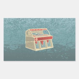 Adesivo Retangular Grunge Jukebox