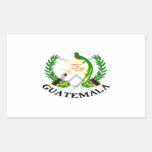 Adesivo Retangular GUATEMALA - emblema/pavilhão/casaco de armas/sím