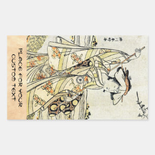 Adesivo Retangular Gueixa japonesa legal do rolo do ukiyo-e do