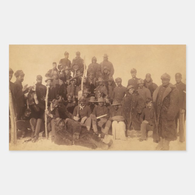 Adesivo Retangular Guerreiros de Buffalo: Cavalaria Negra Americana L (Frente)