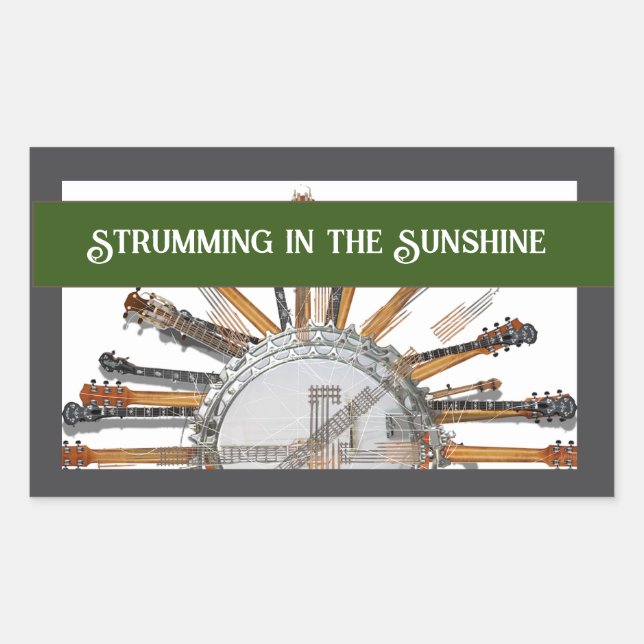 ADESIVO RETANGULAR GUITAR STRINGS IN THE SUN (Frente)