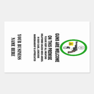 ADESIVO RETANGULAR GUNS BEM-VINDOS