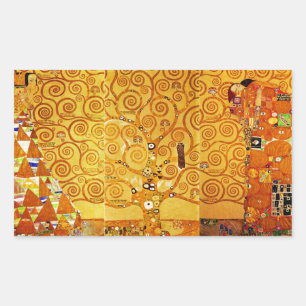 Adesivo Retangular Gustav Klimt Árvore da Vida: Art Nouveau Simbolist