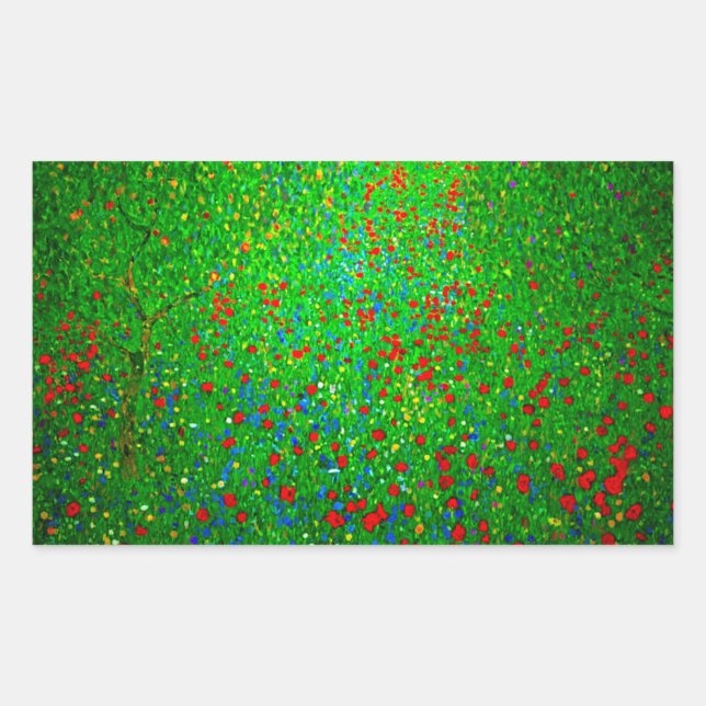 Adesivo Retangular Gustav Klimt Poppy Field (Frente)