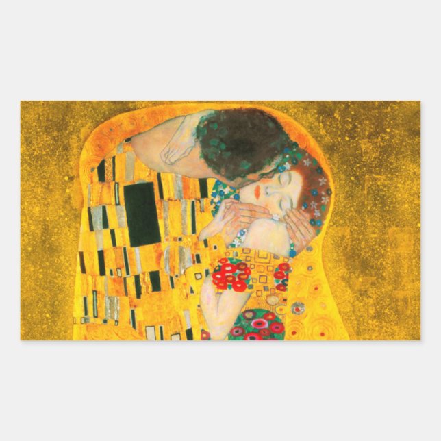 Adesivo Retangular Gustav Klimt The Kiss (Frente)