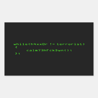 Adesivo Retangular h4xx0r != terrorista