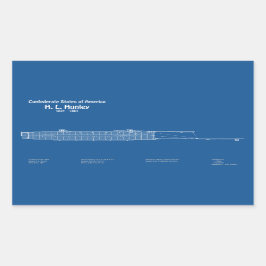 Adesivo Retangular H. L. Hunley - Ship Blueprint Plan ABD
