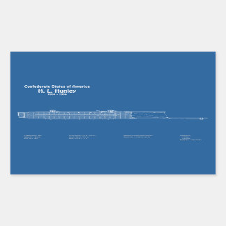 Adesivo Retangular H. L. Hunley - Ship Blueprint Plan ABD