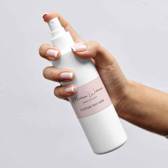 Adesivo Retangular Hair Stylist Moderno - Rosa (Hair Stylist Modern Pink Rectangular Sticker)