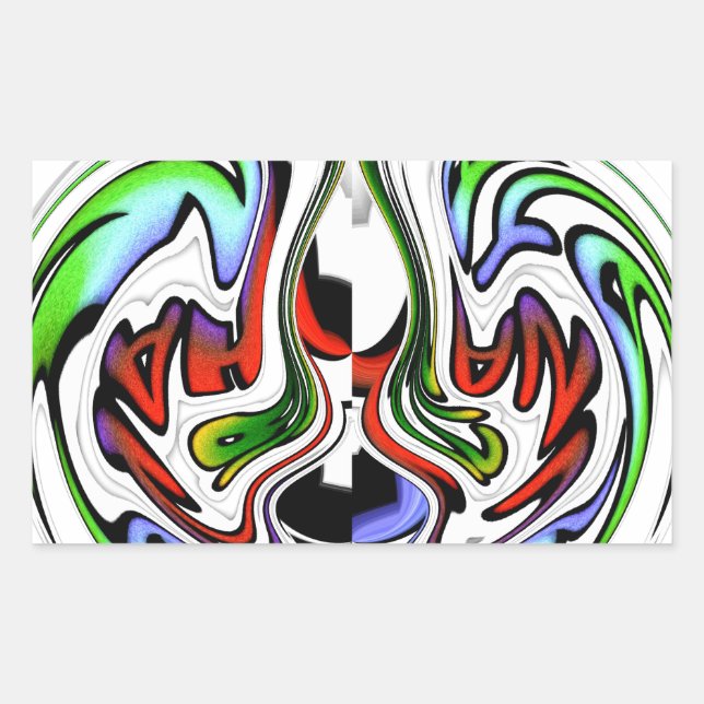 Adesivo Retangular Hakuna Matata com Redemoinho Abstrato e Gradientes (Frente)