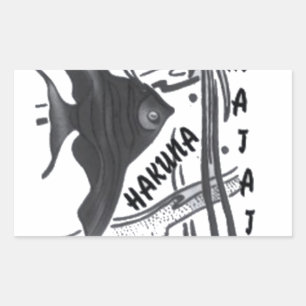 Adesivo Retangular Hakuna Matata Fish Art Impressão