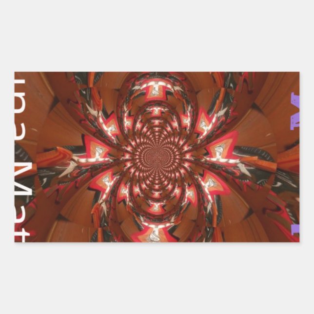 Adesivo Retangular Hakuna Matata Halloween Mask Kaleidoscope Abstrato (Frente)