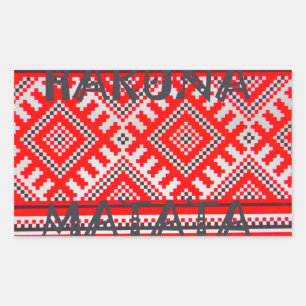 Adesivo Retangular Hakuna Matata - Sem preocupações Coleção de Artes