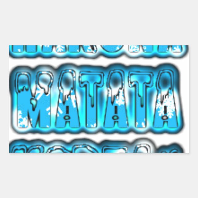 Adesivo Retangular Hakuna Matata South Korea Art Impressão/Graphic (Frente)